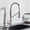Brushed Nicekel B, variant on Black Pull Out Kitchen Sink Faucet Deck Mounted Stream Sprayer Kitchen Mixer Tap Bathroom Kitchen Hot Cold Tap 360 Rotation Tap