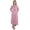Pink, variant on Moomaya Solid Long Kurti For Women Cotton Tunic 3/4 Sleeve Ethnic Formal Kurta w/ Pockets