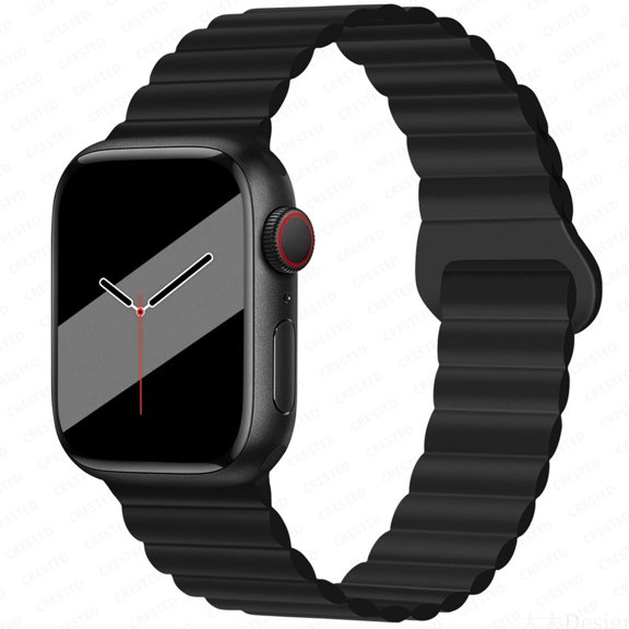 LEIXIUER Double Sided Wearable Silicone Magnetic Loop Bands,Compatible for Apple Watch Series 9 8 7 SE 6 5 4 3 2 1 Ultra, Compatible with Apple Watch Band 38mm 40mm 41mm 42mm 44mm 45mm 49mm