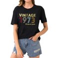 thumbnail image 4 of YI XIANG RAN 50th Birthday Shirts for Women Vintage 1973 T Shirts 50 Year Old Birthday Gift Shirt Retro Birthday Party Tee, 4 of 6