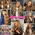 thumbnail image 6 of Honey Blonde Lace Front Wigs Human Hair Pre Plucked with Natural Hairline 13x4 Glueless Wigs Human Hair 180 Density 4/27 Highlight Body Wave Lace Frontal Wigs 20 Inch, 6 of 6