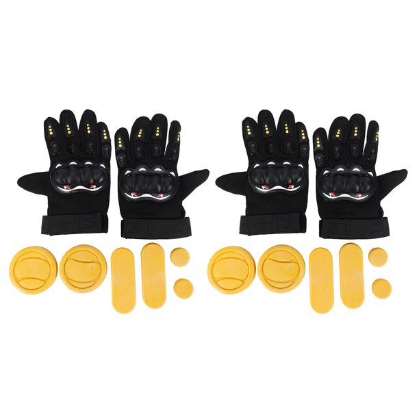 2X DIY Longboard Slide Guantes Skateboard Guantes Protector de Espuma Downhill Longboarding Skate Guantes con Slider