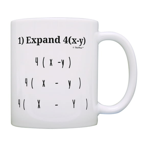 ThisWear Sarcastic Math Gifts Expand 4(x-y) Funny Math Nerd Gifts Math Lover Mug Coffee Mug