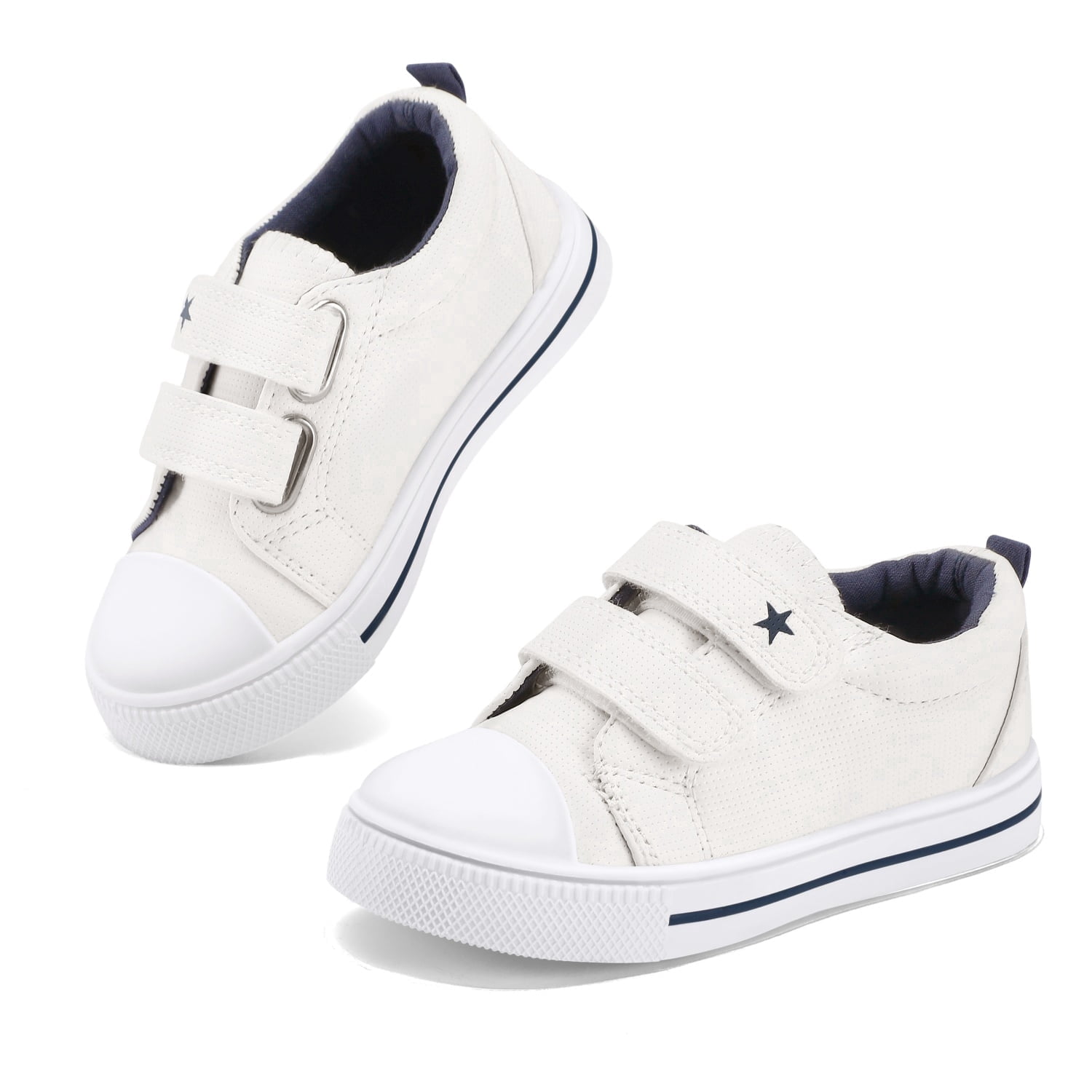 Kushyshoo Kids Sneakers White Canvas Toddler Size 7