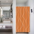 thumbnail image 3 of Orange Abstract Stripes Shower Curtain Texture Grain Modern Ornamental Decorative Creative Design Shower Curtains for Home Bathtubs Bath Decor Waterproof Fabric with Hooks 36x72 Inches Inches, 3 of 6