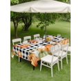 thumbnail image 3 of Outdoor Tablecloth with Umbrella Hole and Zipper, Orange Green Pumpkins Fall Rectangle Table Cloth 60x102 Inch Waterproof Tablecloth, Thanksgiving Botanical Plaid Picnic Table Cover for Patio Camping, 3 of 7