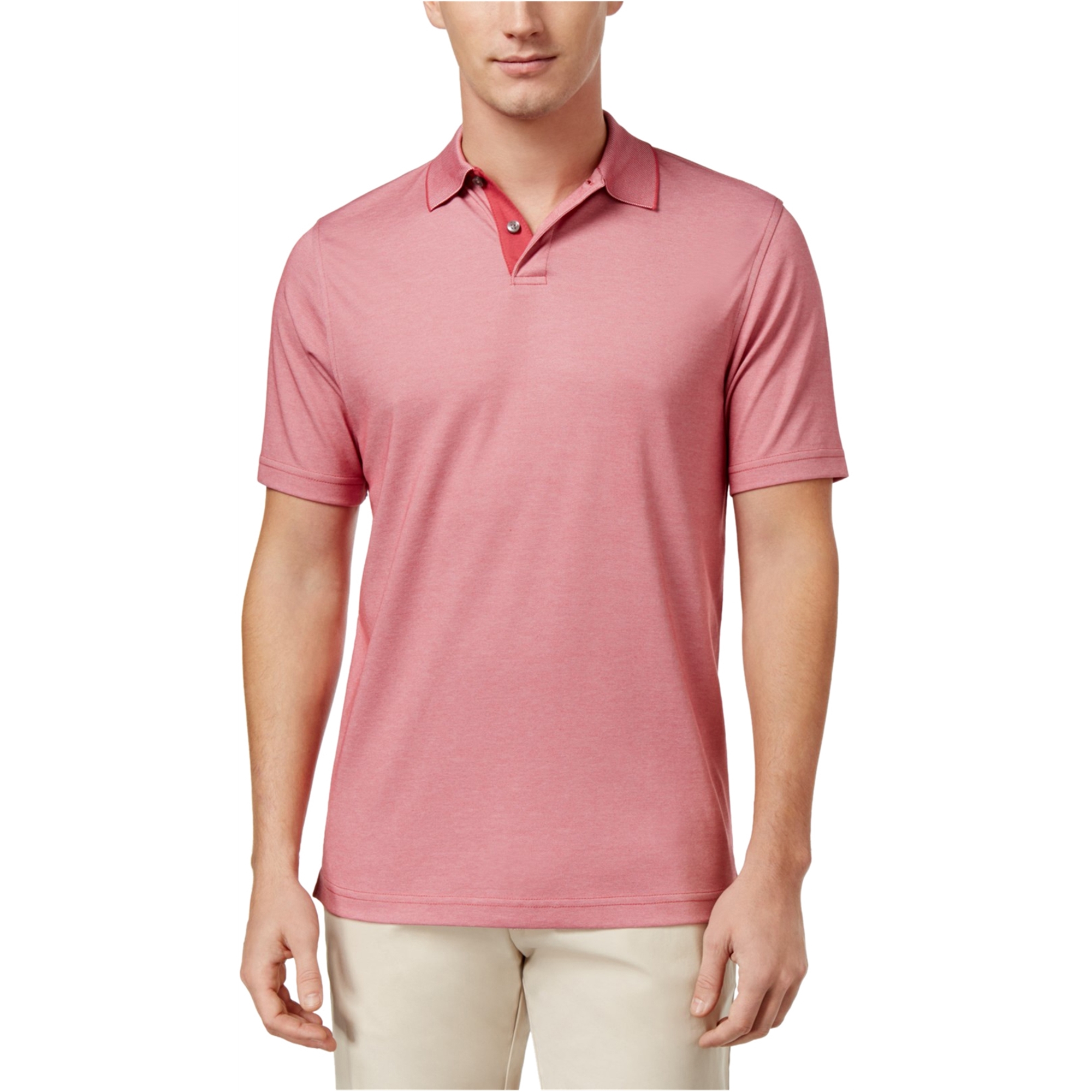Download Mens Heather Short Sleeve Polo Shirt Front View ...