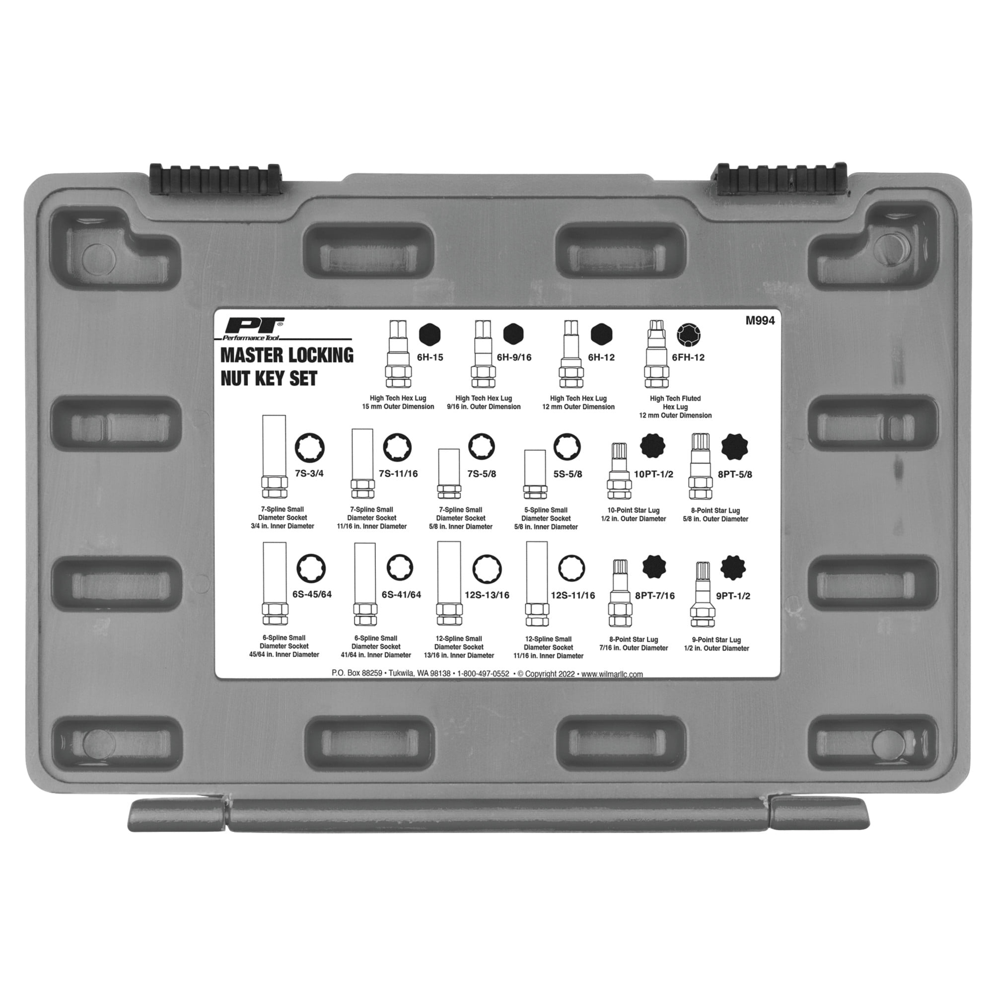 Performance Tool M994 16pc Locking Lug Nut Master Key Set