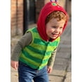 thumbnail image 4 of RUINIXCW Toddler Baby Boy Girl Caterpillar Costume Warm Fleece Vest Jacket Fall Winter Clothes Striped Sleeveless Fuzzy Hooded Vest Jacket Coat Top, 4 of 9