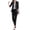 Black, variant on AZoiNM Women's 2 Piece Satin Blazer Suit Set, One-Button Lapel Blazer Jacket & Straight Leg Pants, Slim Fit Formal Business Outfits for Work Office Interview