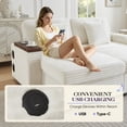thumbnail image 5 of Muumblus L-Shaped Sectional Sofa with Storage Ottoman, Corduroy Cloud Couch with Bluetooth Speaker & Side Table, Modern Living Room Furniture, White, 5 of 10