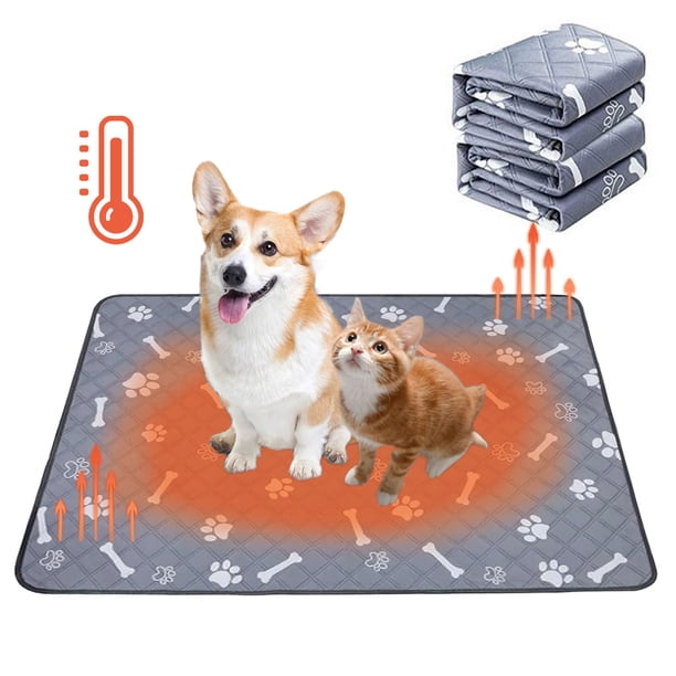 Fiudx Colchoneta Autocalentable para Mascotas, Acogedora Cama Térmica, Tela Silenciosa, Confort En Interiores, Ideal para Gatos y Perros, Diseño Lavable, Gris, 70 X 50 Cm