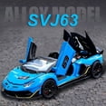 thumbnail image 2 of 1:32 Alloy Supercar Toy, Diecast Mini Race Car with Open Doors, Sound and Light Effect, Pull Back Function, Realistic Sports Car Model for Kids Boys Collection Decoration, 2 of 10