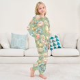 thumbnail image 6 of Fluffy Pajamas Set Fuzzy Winter Warm Pj Sets Pullover Tops and Long Pants Pink Tulips and Cosmos X-Small, 6 of 8