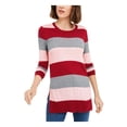 thumbnail image 3 of MAISON JULES Womens Burgundy Color Block Long Sleeve Jewel Neck T-Shirt XXL, 3 of 6