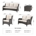 thumbnail image 3 of Vcatnet 5 Pieces Outdoor Patio Furniture Sectional Sofa All-weather Conversation Set with Coffee Table for Garden,Poolside,Beige, 3 of 7