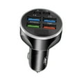 thumbnail image 3 of Cargador de coche,Adaptador de cargador de coche Pantalla LED de carga rápida,Zócalo de cargador de coche Carga rápida 6 en 1 multipuerto,Salida PD tipo C 5V/3A 9V/3A 12V/2.25A 120W,Cargador, 3 of 8