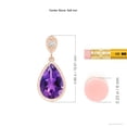 thumbnail image 4 of ANGARA Natural Bezel-Set 1.05 ct Amethyst Teardrop Pendant with Diamond in 14K Rose Gold for Women (Size-9x6mm) | February Birthstone, Anniversary, Jewelry Gift for Women | Natural Amethyst Necklace, 4 of 9