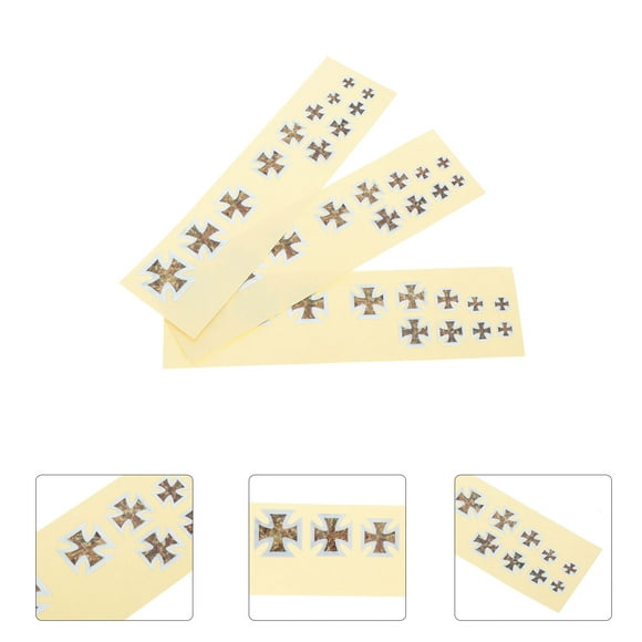 Greenadscape 3Ud Pegatinas Cuadradas Cruz Para Guitarra Creativa Impermeable Para Instrumento Musical PVC