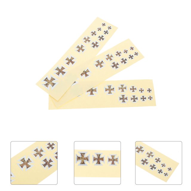 Greenadscape 3Ud Pegatinas Cuadradas Cruz Para Guitarra Creativa Impermeable Para Instrumento Musical PVC