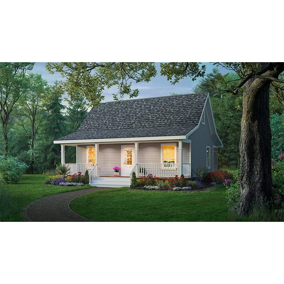 House Plan Gallery - HPG-800B - 800 sq ft -  2 Bedroom - 1 Bath Small House Plans - Single Story Printed Blueprints - Simple to Build (5 Printed Sets)