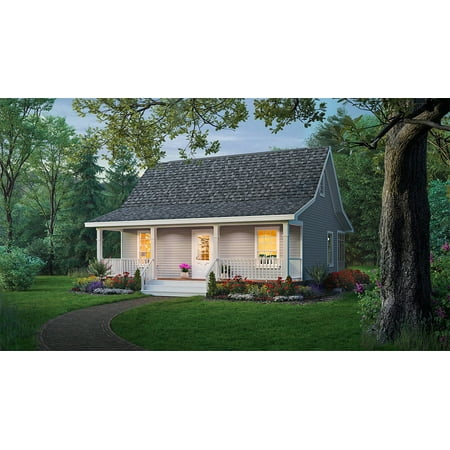 House Plan Gallery - HPG-800B - 800 sq ft - 2 Bedroom - 1 Bath Small House Plans - Single Story Printed Blueprints - Simple to Build (5 Printed Sets)