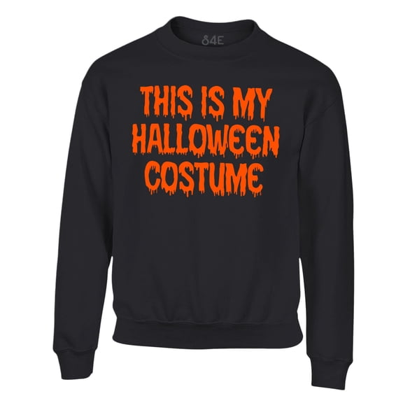 S4E Men's This Is My Halloween Costume Easy Simple Last Minute Funny Costume Crewneck Sweatshirt XXX-Large Black