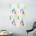thumbnail image 1 of Abstract Tapestry, Memphis Style Modern Kitsch Geometric Forms with Lines Colorful Triangles Graphic, Wall Hanging for Bedroom Living Room Dorm Decor, 40W X 60L Inches, Multicolor, by Ambesonne, 1 of 2