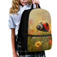 thumbnail image 3 of Uourmeti Polyester School Backpack Travel Daypack with Ladybug Wildflower - Large Capacity for Student Daily Use and Short Trips, 3 of 6