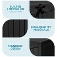thumbnail image 5 of Uforic 31 Gallon Waterproof Resin Outdoor Storage Box, Lockable Deck Box & Package Delivery Box for Patio, Garden Tools & Pool Supplies, Black, 5 of 10