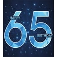 thumbnail image 3 of 65th Birthday Duvet Cover Set, Modern Numbers on the Night Sky Inspired Dark Backdrop, Decorative 3 Piece Bedding Set with 2 Pillow Shams, Queen Size, Dark Blue Pale Blue, by Ambesonne, 3 of 3