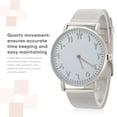 thumbnail image 1 of Relojes para Mujeres, Movimiento de Cuarzo, Correa de Acero Inoxidable, Reloj analógico con dial Redondo.(Plata) Ecomeon no, 1 of 5