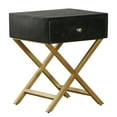 thumbnail image 3 of Home Meridian Black & Brass Side Table with Drawer, 3 of 10