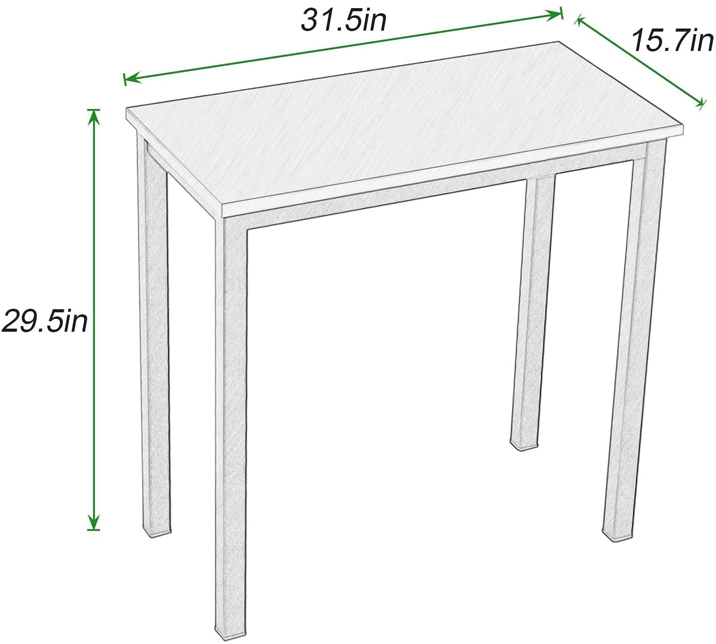 SogesPower 29.5"H Small Computer Desk for Home Office(Teak Black)