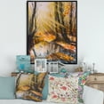 thumbnail image 2 of Designart 'Bright Sunshine Through The Brown Forest Trees' Lake House Framed Canvas Wall Art Print, 2 of 5