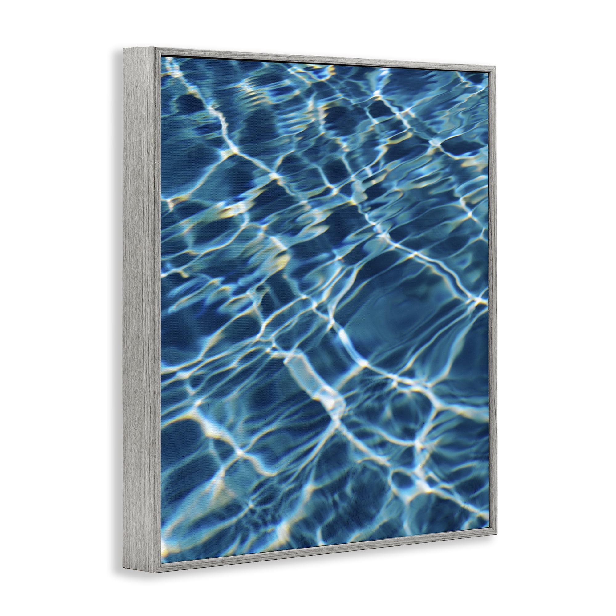 Stupell Industries Summer Pool Ripples Abstract Painting Gray Framed Art Print Wall Art, 11 x 14