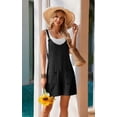 thumbnail image 3 of Ekoauer Short Overalls Women Ribbed Knit Loose Romper Sleeveless Beach Maternity Clothes with Side Pocket, 3 of 7