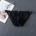 thumbnail image 2 of KHONTS Thongs for Men Underwear Lace Thongs Mesh Breathable Briefs Black XXL, 2 of 4