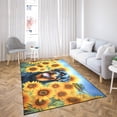 thumbnail image 4 of Rottweiler Hello Summer Sunshine Sunflowers Spring Retro Vintage Indoor Rug Rottie Dog Lover Gifts Idea Carpet Living Bed Room Sofa Home Decor - 00008, 4 of 5