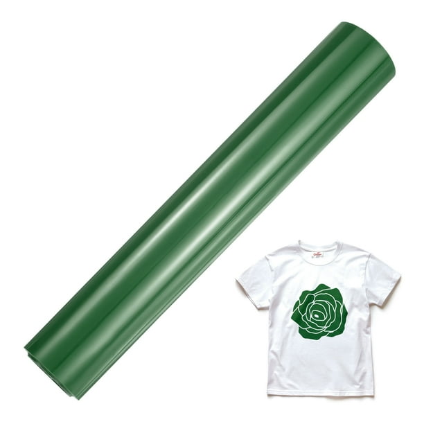 Uxcell 1 Hoja de Vinilo Puff 3D para Transferencia de Calor 10" x 6ft Verde Oscuro para Camisetas y Proyectos de Tela DIY