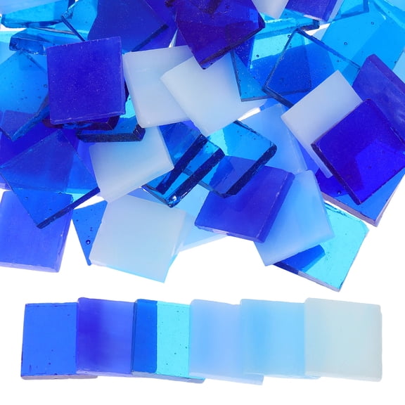 SEWCHICS Glass Mosaic Tiles for Crafts and Decoration with Assorted Vibrant Colors