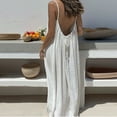 thumbnail image 5 of Backless Cami Dress for Women Sleeveless Spaghetti Strap Open Back Beach Dresses Summer Holiday Dress with Back Tie (White,S), 5 of 10