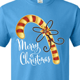 thumbnail image 4 of Inktastic Merry Christmas Red and Gold Candy Cane T-Shirt, 4 of 5