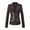 Coffee-07, variant on Womens Moto Biker Jackets Faux Leather Coat Floral Embroidered Zip Up Fall Outerwear Winter Clothing
