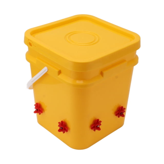 Chicken Feeding Cup Set with 12L Barrel, Automatic Drinking Water Gravity Feeding System for Chicken Goose Duck Quail