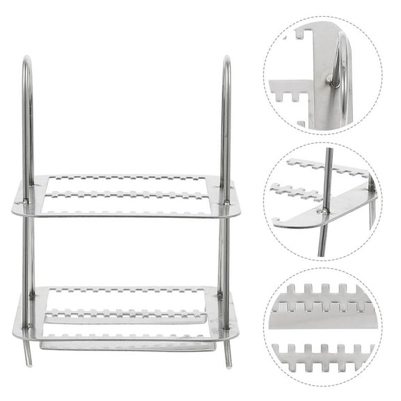UPOUART Stainless Steel Microscope Slide Holder for Laboratory Use, Organizer with 26 Slide Positions for Easy Storage