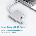 thumbnail image 4 of USB C Hub, Aluminum Alloy USB C Docking Station 3 In 1 5Gbps Transmission  For Projector, 4 of 8