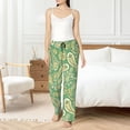 thumbnail image 5 of Pajama Pants Women, Green Yellow Paisley Sweatpants Soft Sleep Lounge Pants, Casual PJ Bottoms Pants with Pockets, 5 of 5