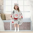thumbnail image 7 of FORMRS Wearable Blanket Hoodie with Sleeves for Kids Cozy Flannel Sweatshirt, Gray Christmas Santa, 7 of 7