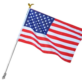 American Two-Sided Car Flag, 11 x 14 with 19 Pole by Rico Industries